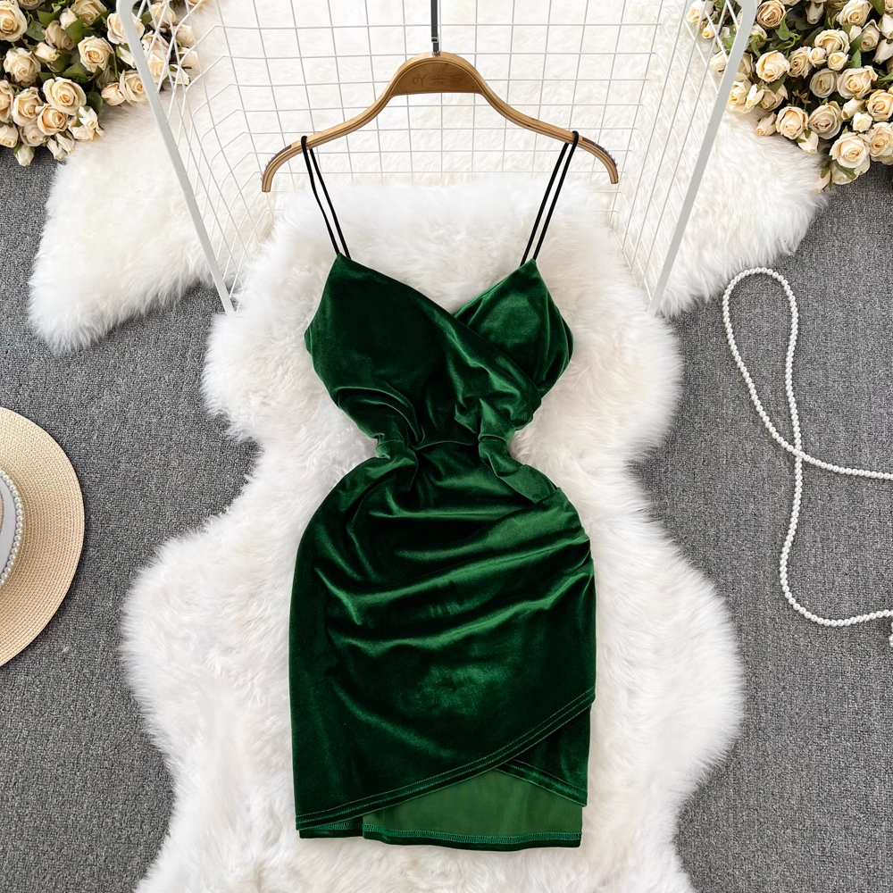 Sexy Velvet Bodycon Dress,