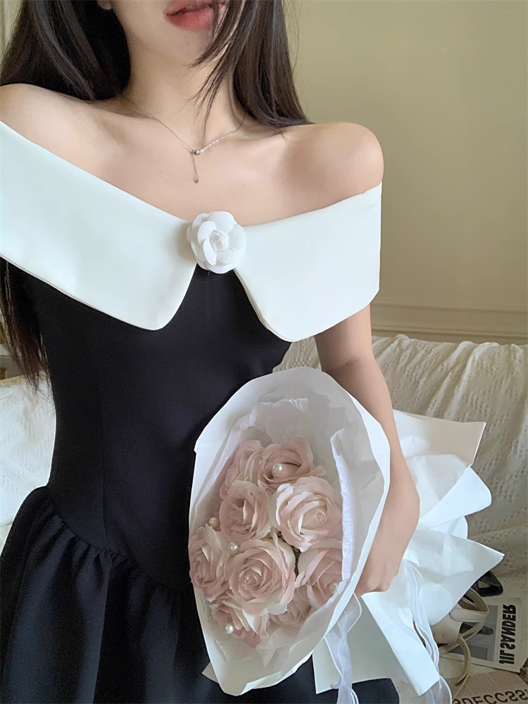 Off the shoulder a-line dress