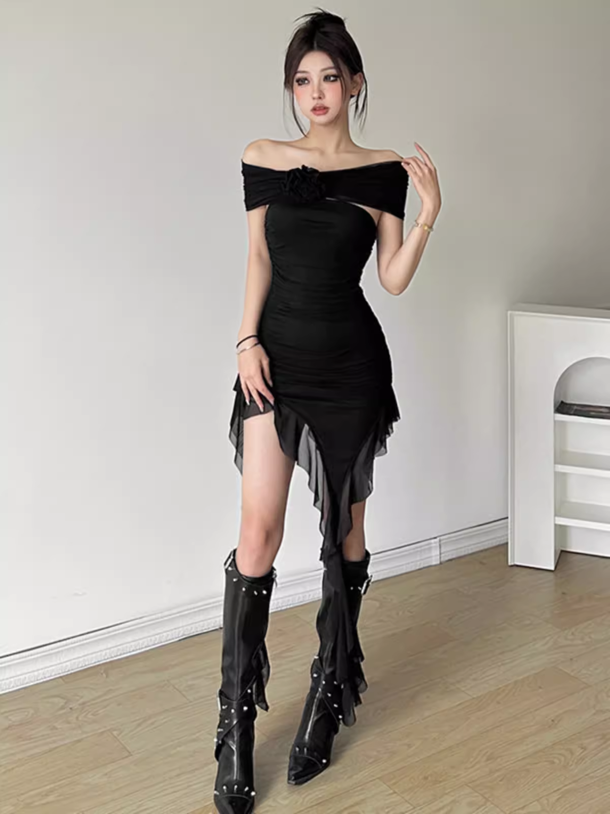 Irregular fringe tube top dress