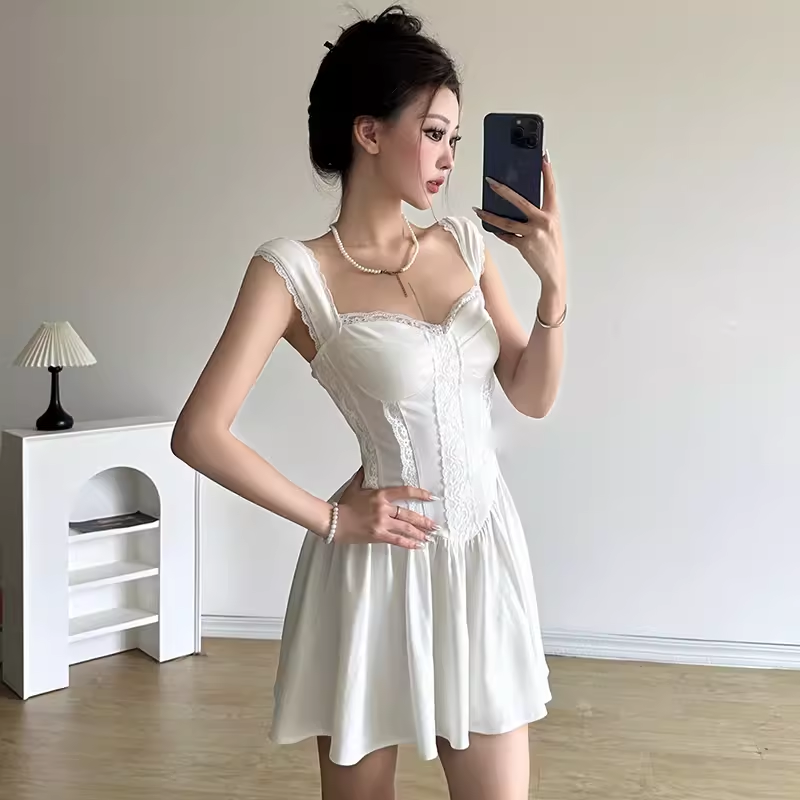 White A-line Dress