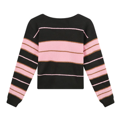 women's autumn striped long sleeve sweater