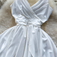 White Ruffle Holiday Maxi Dress,