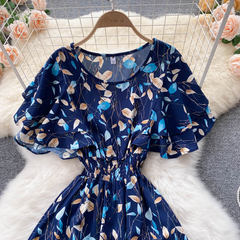 Cute Floral A Line Dress Fashion Dress