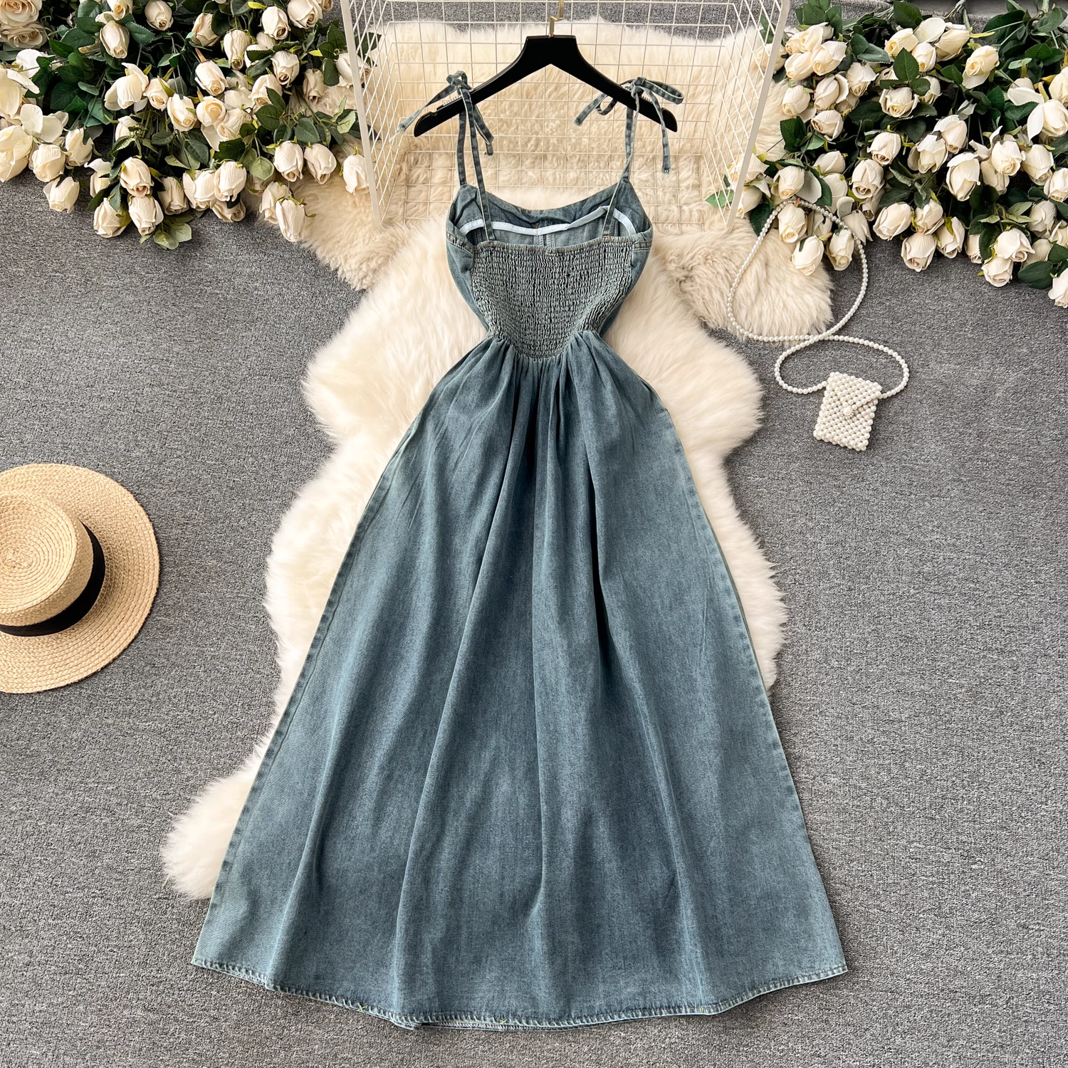 women's retro denim dress