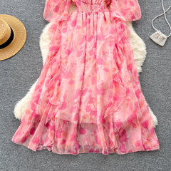 women's summer floral chiffon dress