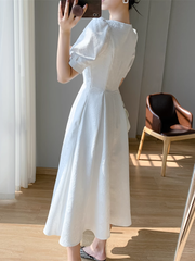 summer white french a-line dress