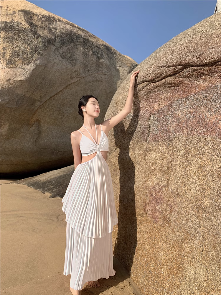 A-line V Neck Tiered Maxi Dress YM1052 Cbano A-line V Neck Tiered Maxi Dress YM1052 Cbano