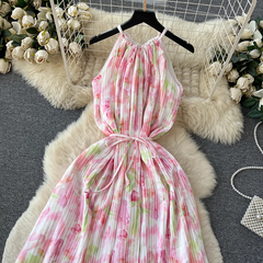 women's summer floral suspender dress