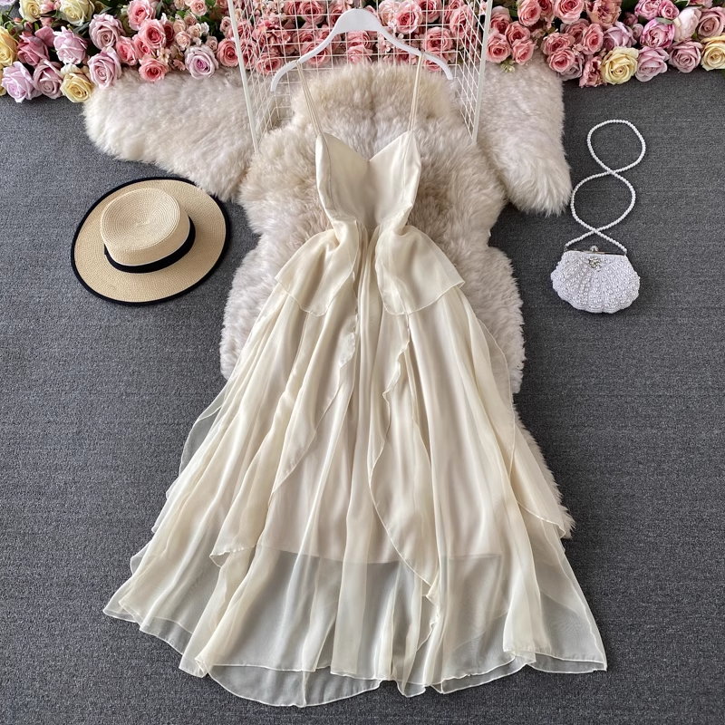 chic A-line chiffon beach dress