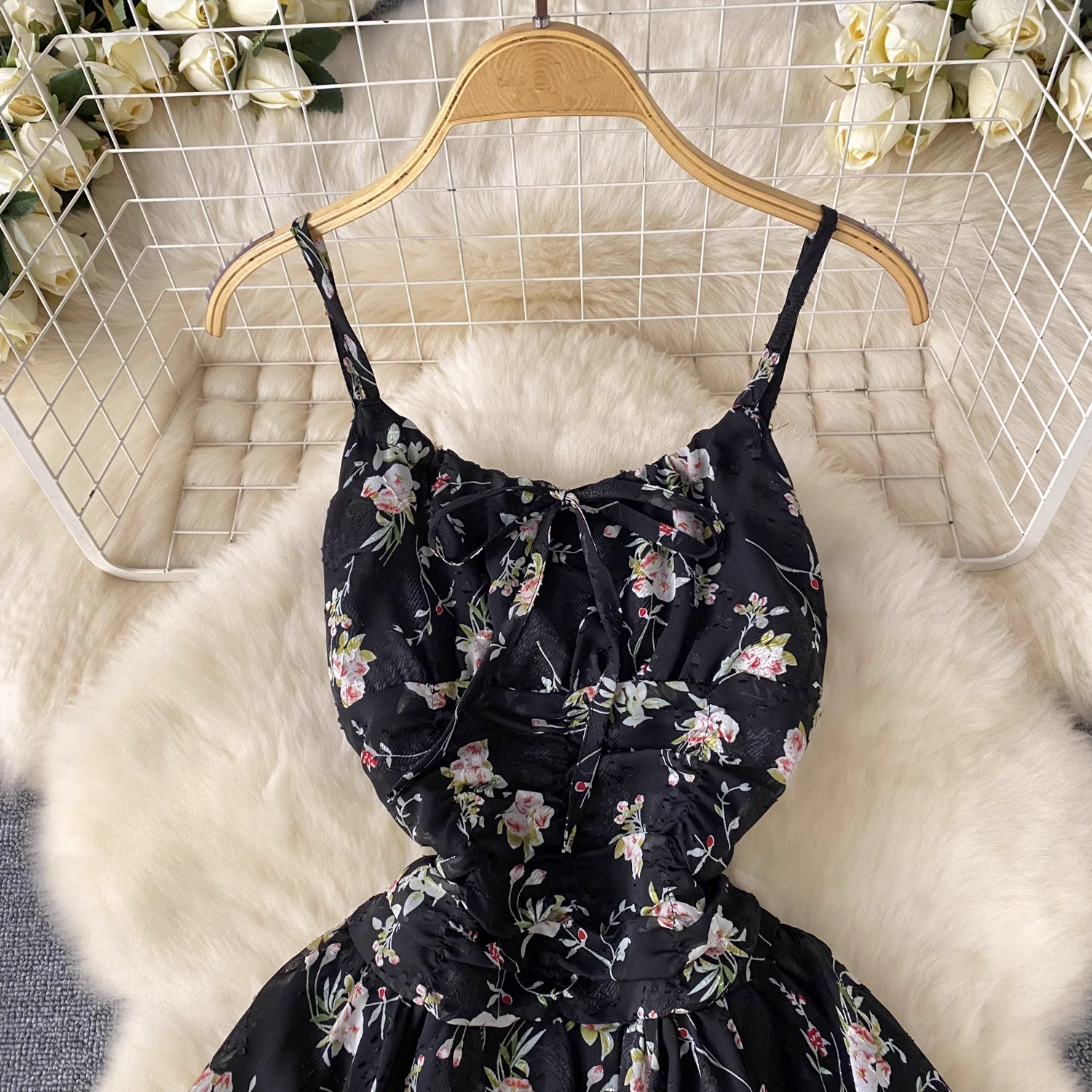 Floral suspender dress