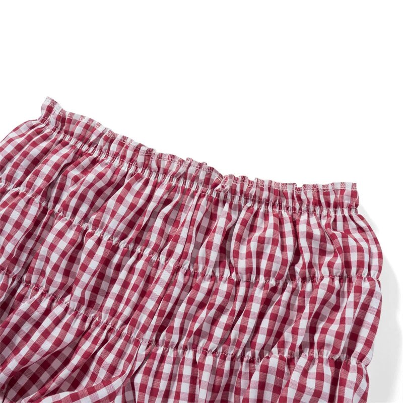 Winry Plaid Ruffle Shorts