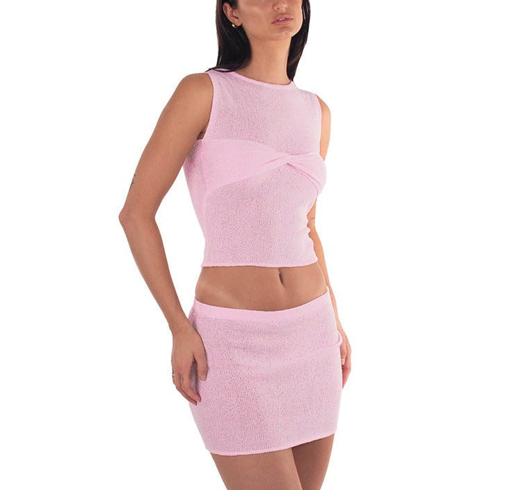 Mayte Knitted Mini Skirt Set