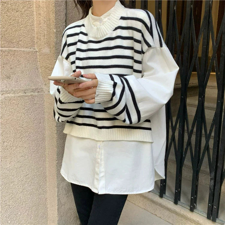 Sarita Patchwork Shirt Sweater