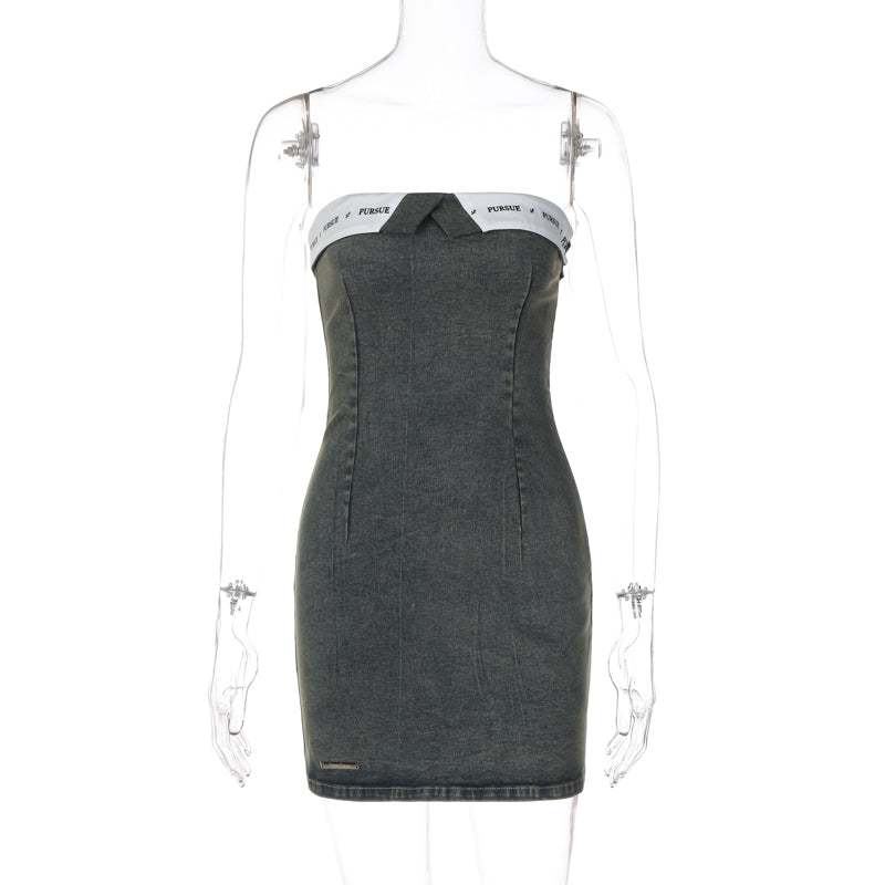 Sunny Strapless Mini Denim Dress