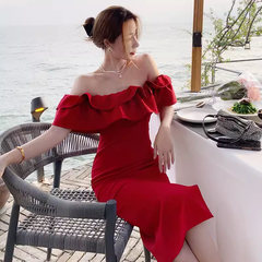 Off The Shoulder Red Dress