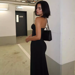 Black Strapless Long Dress