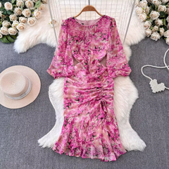 women's floral chiffon dress