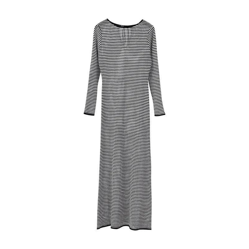 Thais Knit Striped Maxi Dress