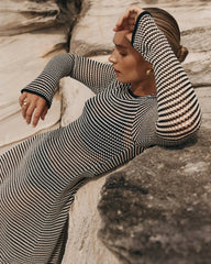 Thais Knit Striped Maxi Dress