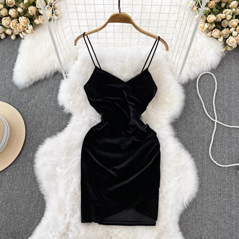 Sexy Velvet Bodycon Dress,