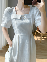 summer white french a-line dress