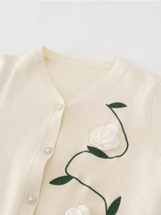 floral embroidered sweater knitted cardigan jacket