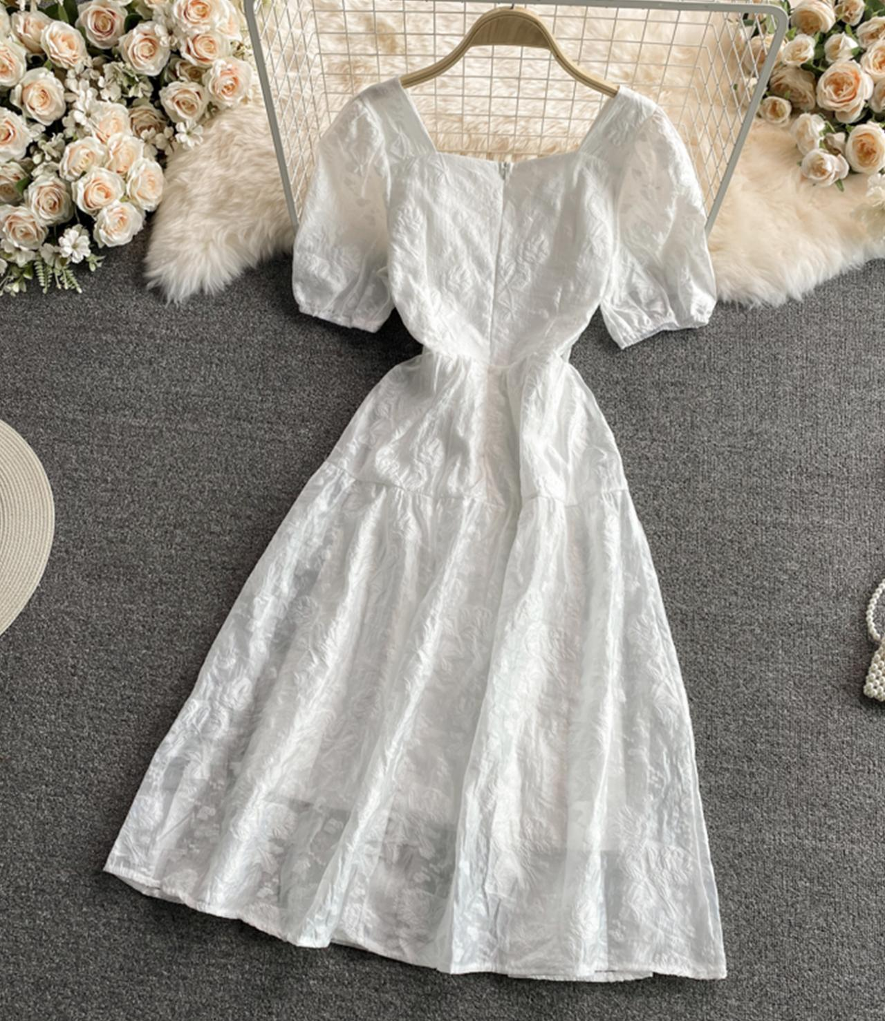 White A Line Short Dress Fashion Dress