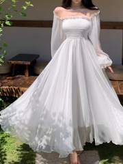 White Tulle Long Dress