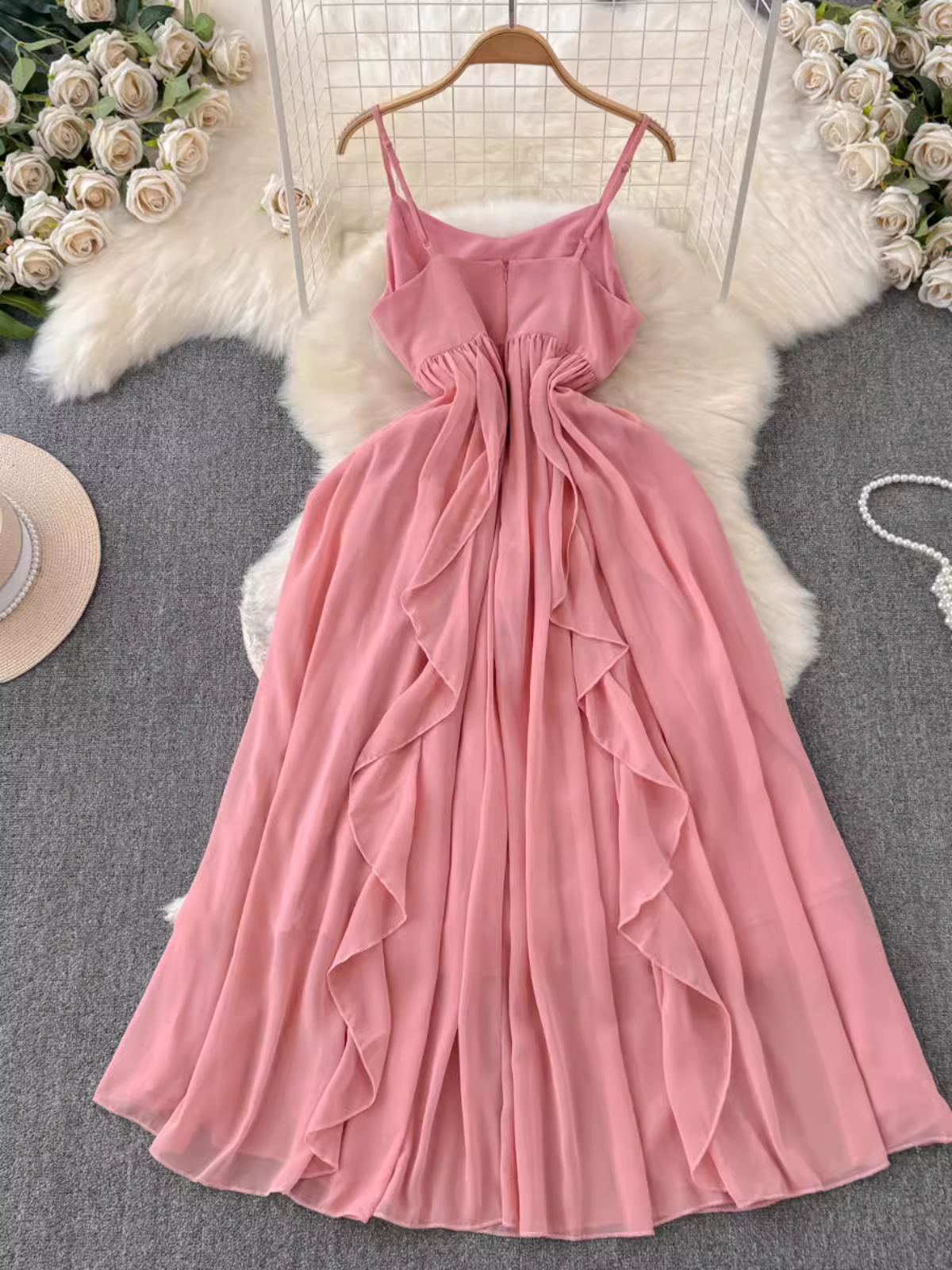 Pink suspender dress