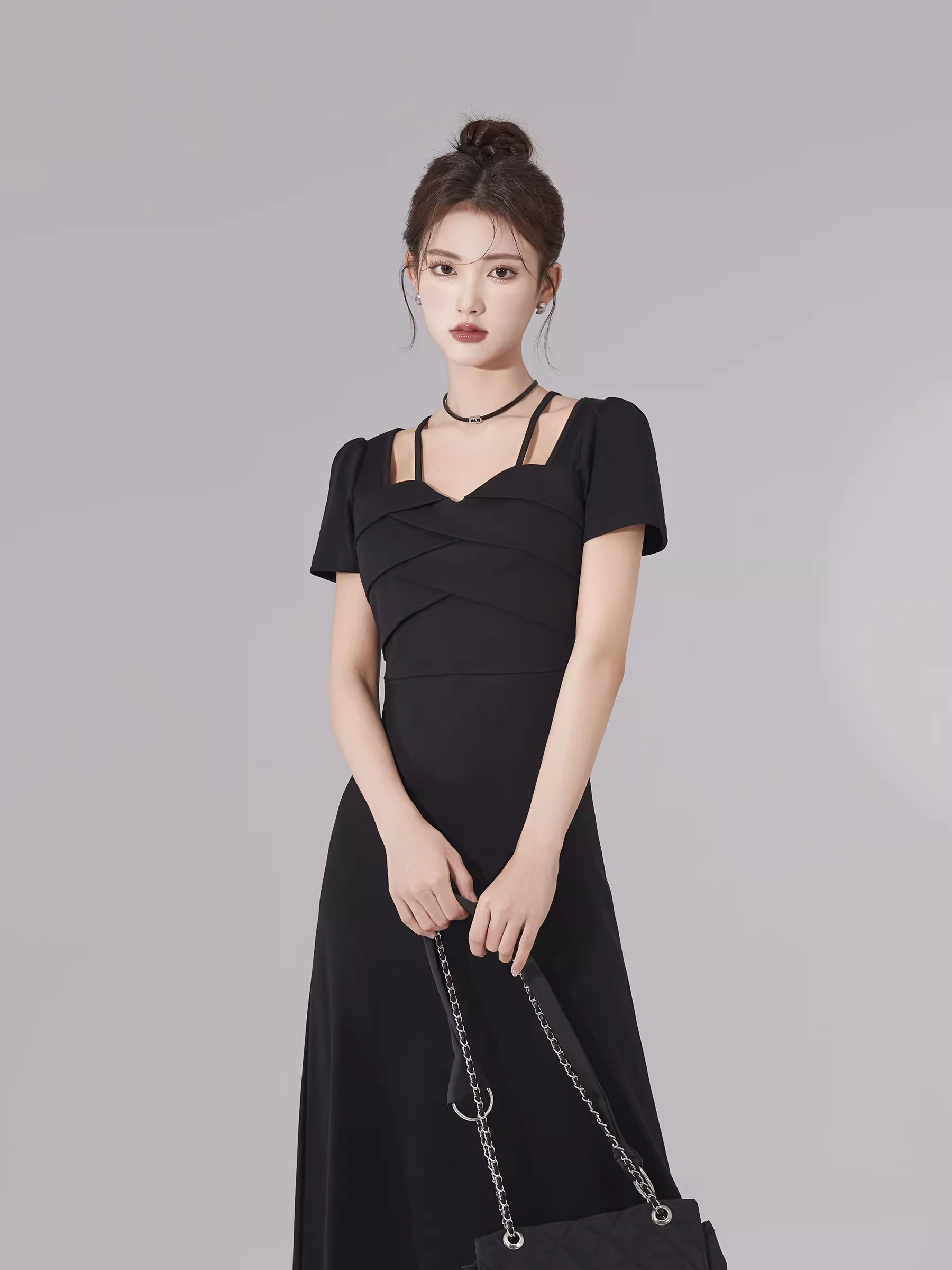 women's black dress