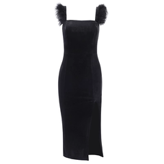 French retro black sheath dress