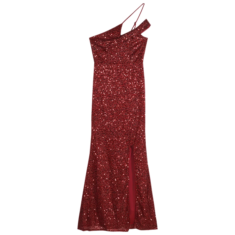 Red sequined sexy dress