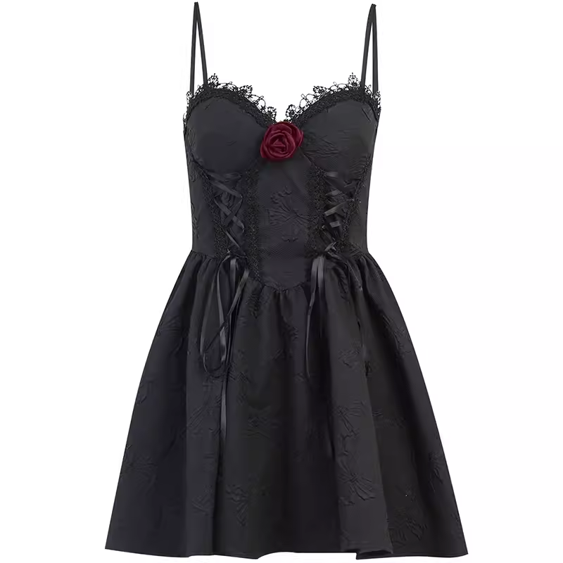 Black A-line Mini Dress