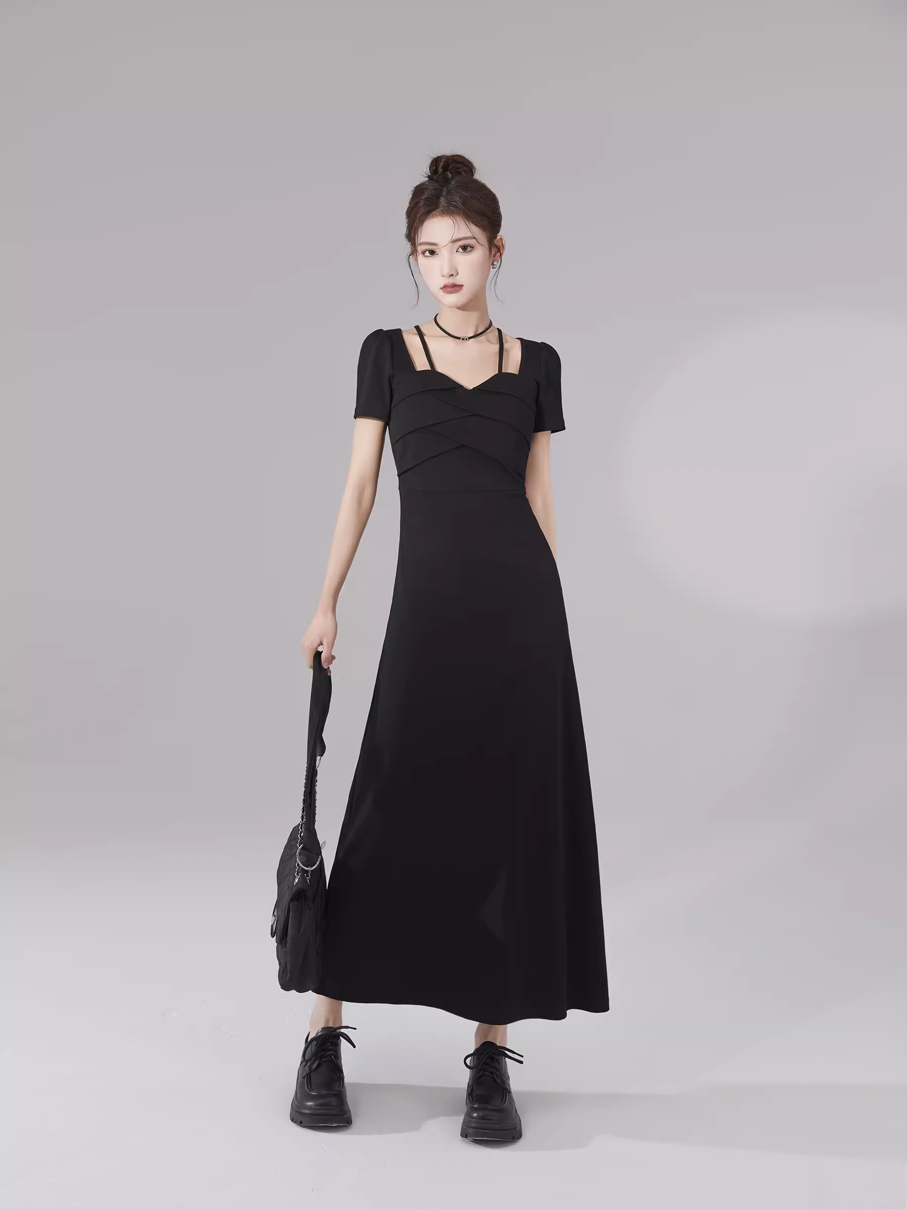 women's black dress