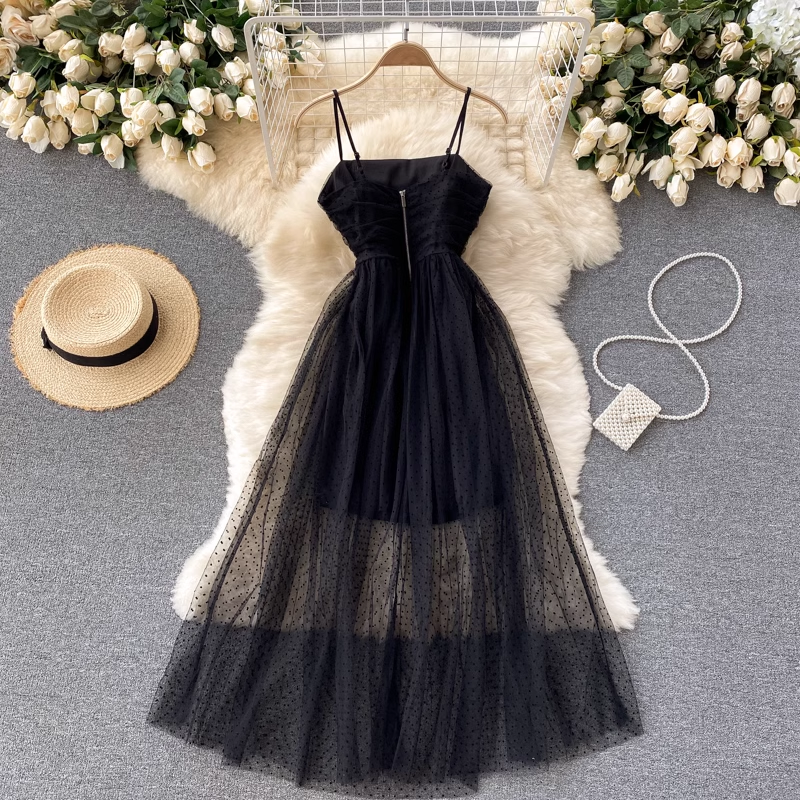 A-line Black Summer Dress  ,