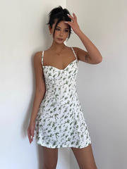 women's suspender floral dress