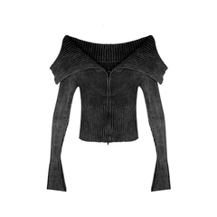 Off the shoulder long-sleeve sweater for women