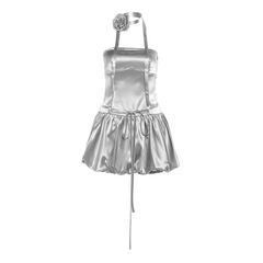 Silver A-line Mini Dress