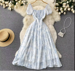 Chic A-line Floral Summer Dress ,