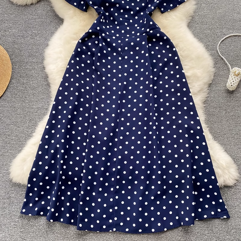 Polka Dot V-neck Summer Dress,