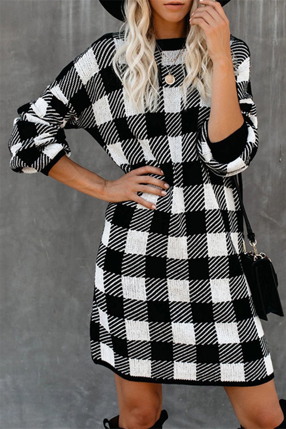 Autumn Plaid Long Sleeve Dress