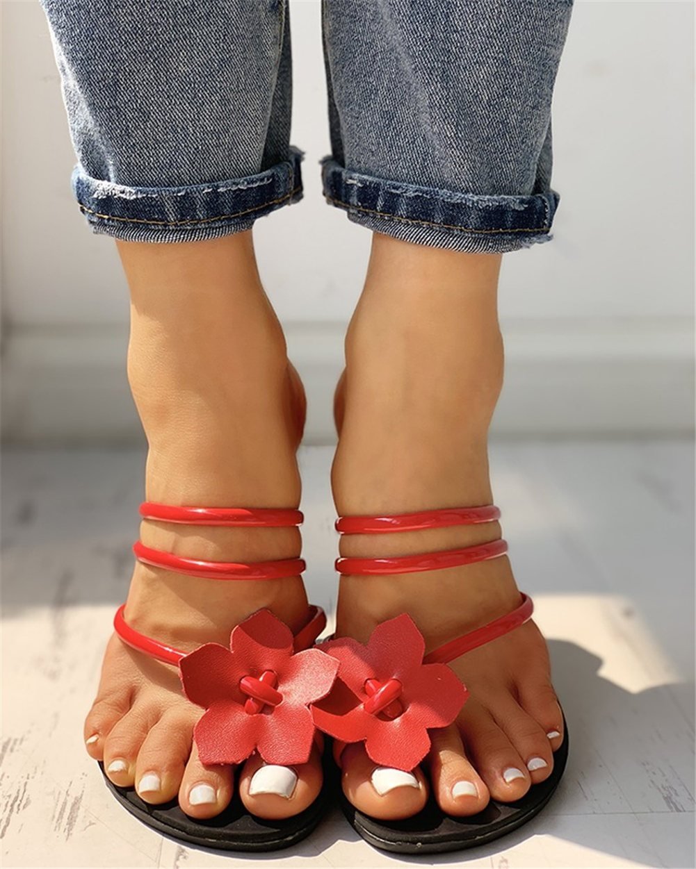 Beach Vacation Flowers Flat Slippers