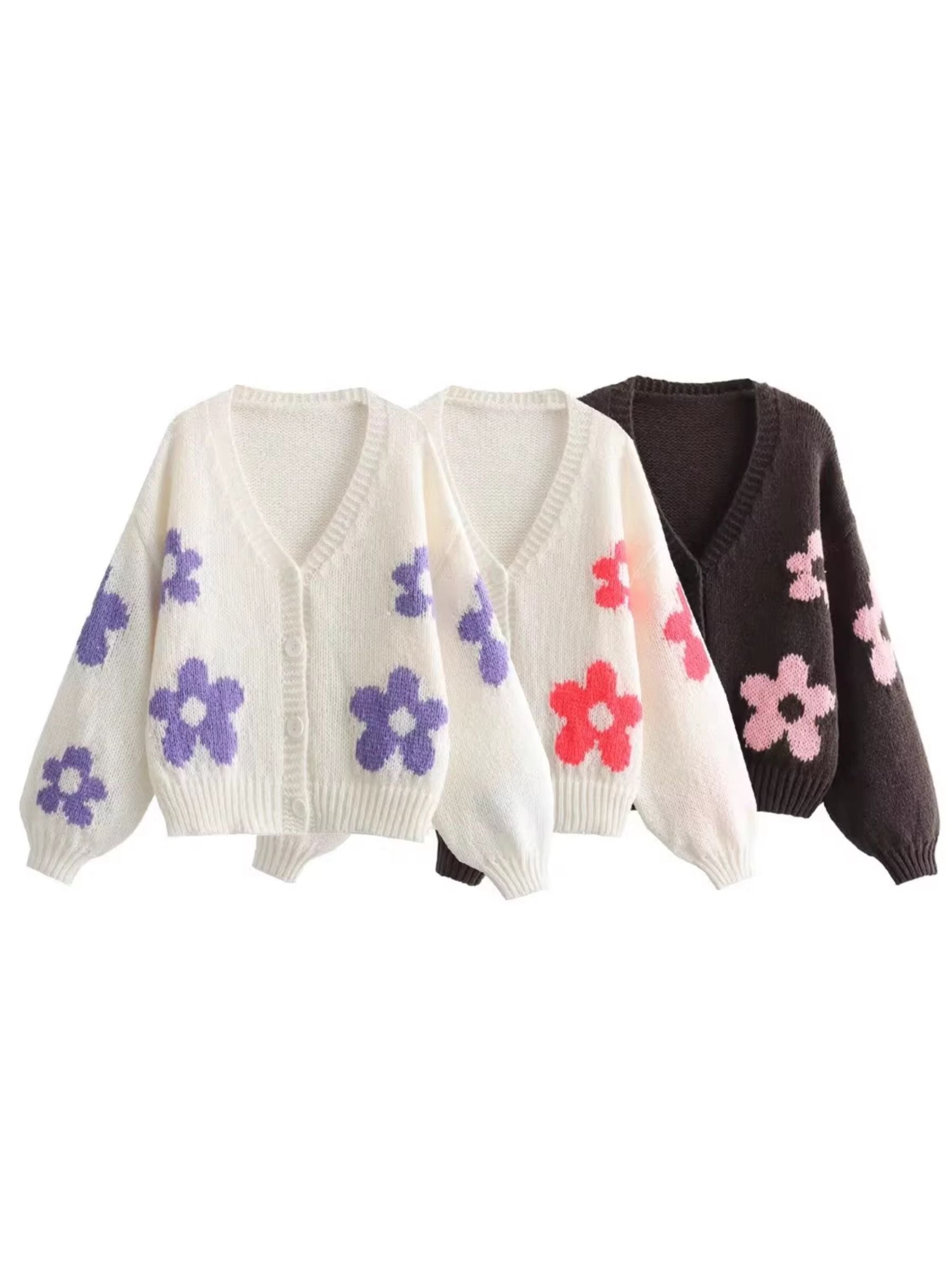 Azayla Floral Knit Cardigan