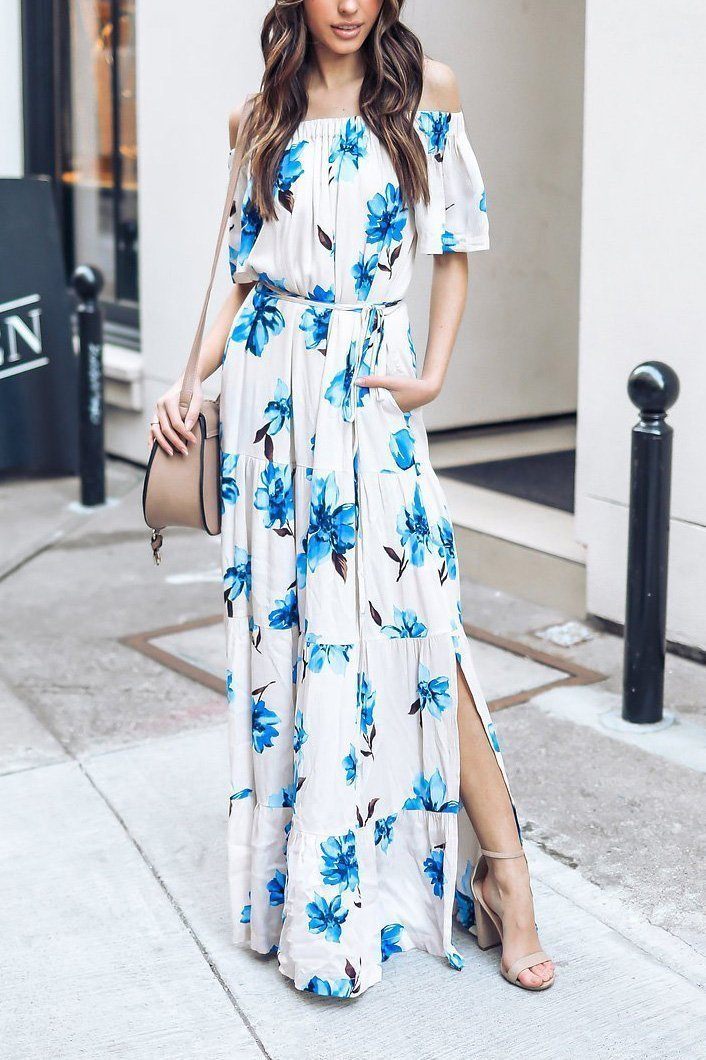 Keep Swinging Deep V Floral Maxi Dress