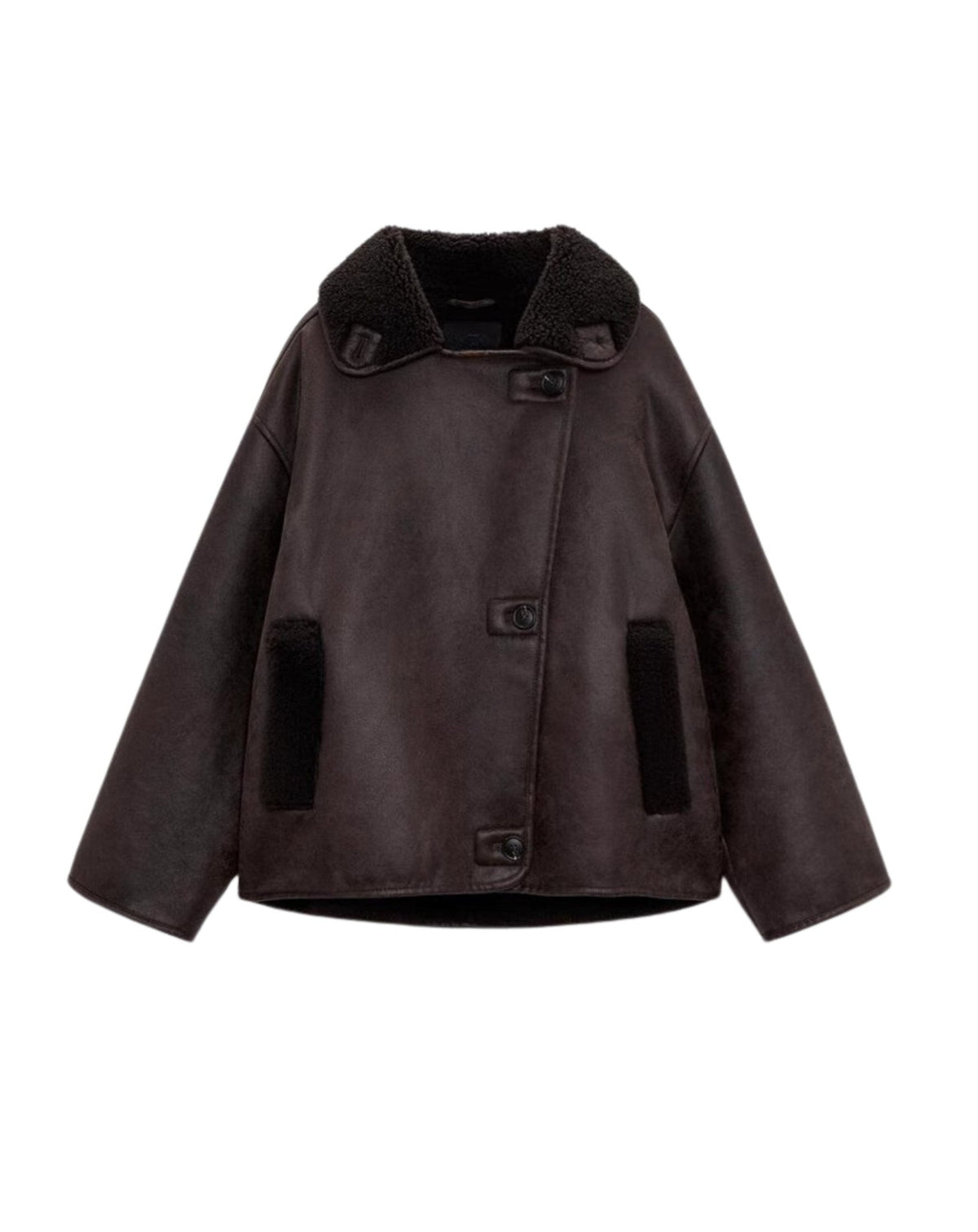 Minsa Shearling-Lined Faux Leather Jacket