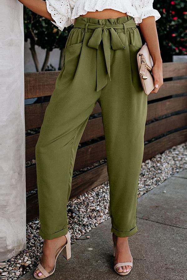 High Waist Bandage Casual Slacks