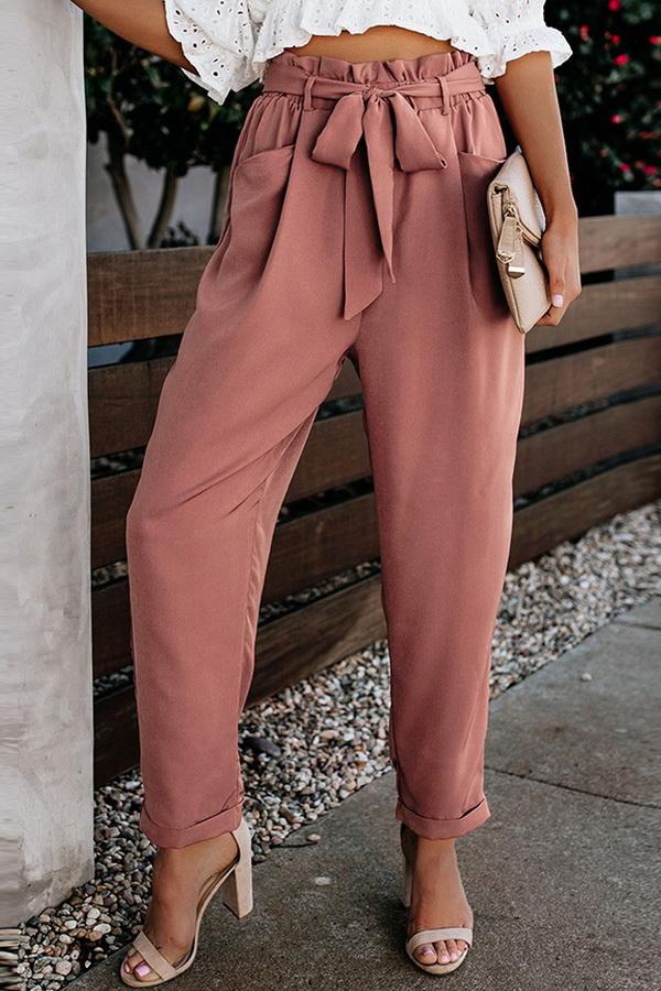 High Waist Bandage Casual Slacks