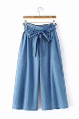 High-waisted Belt Wide Leg Jeans