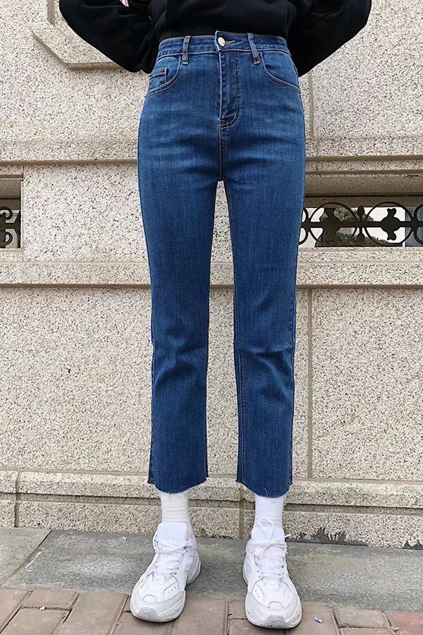 High Waisted Straight Jeans