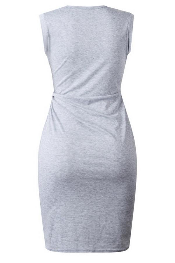 Irregular Round-necked Sleeveless Dress